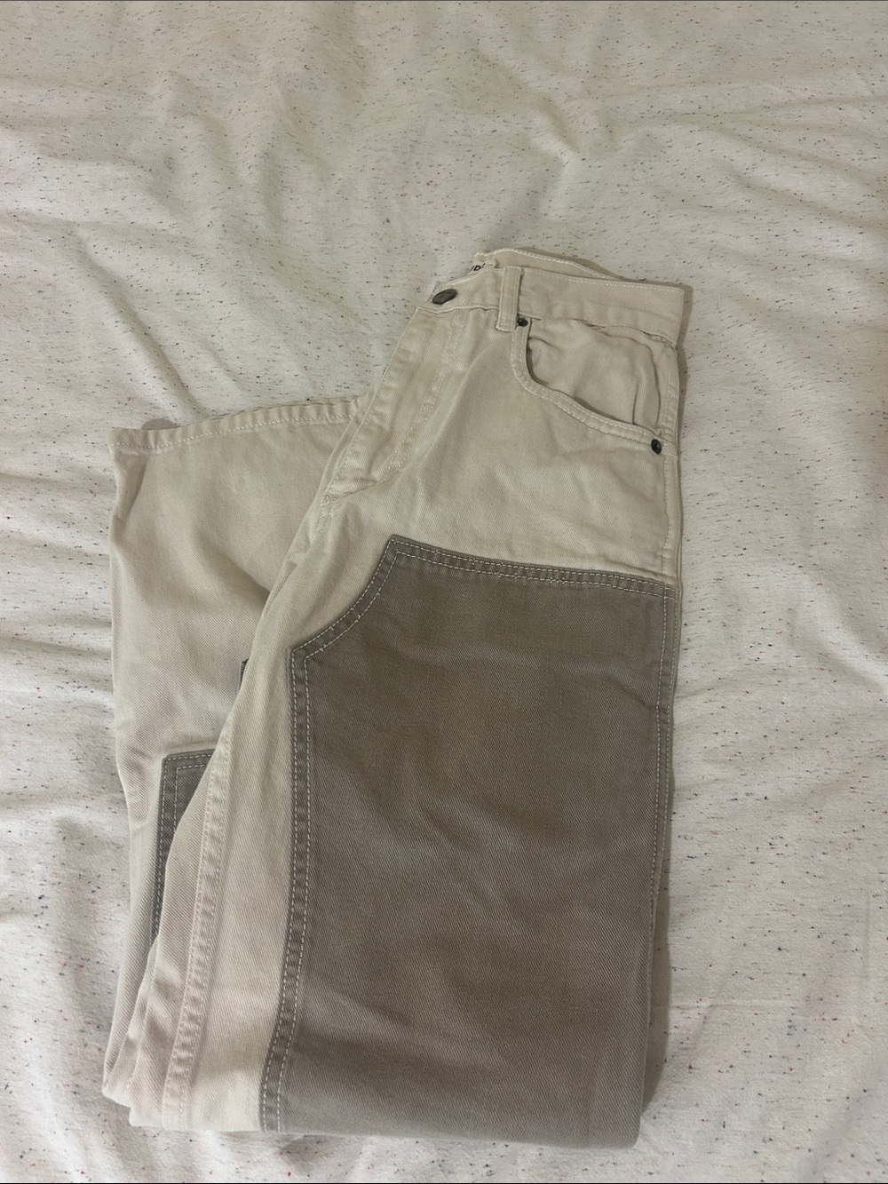Rudy Jude Two-Tone Beige and Taupe Straight Leg Jeans